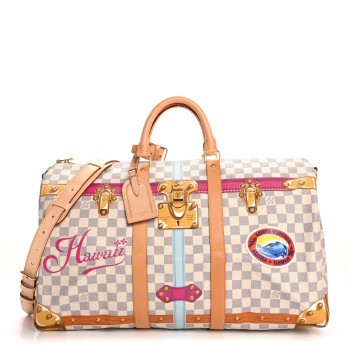 LOUIS VUITTON Damier Azur Summer Trunks Hawaii Keepall Bandouliere 50