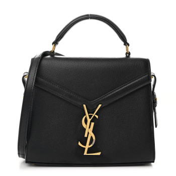 SAINT LAURENT Grain de Poudre Mini Classic Monogram Cassandra Top Handle Black Rouge Legion