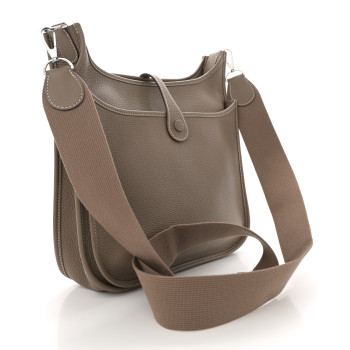 HERMES Taurillon Clemence Evelyne III PM Etoupe