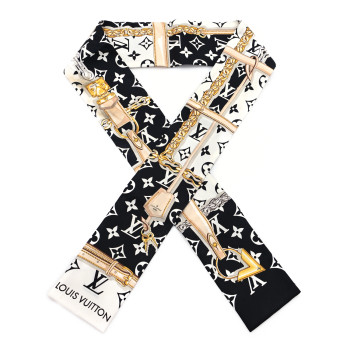 LOUIS VUITTON Silk Monogram Confidential Bandeau Black