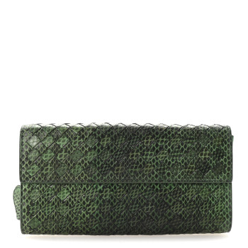 BOTTEGA VENETA Ayers Intrecciato Continental Wallet Green
