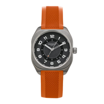 HERMES Titanium Rubber 39mm H08 Automatic Watch Orange