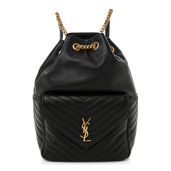 SAINT LAURENT Lambskin Matelasse Monogram Joe Backpack Black