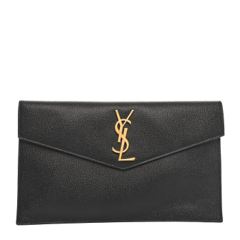 SAINT LAURENT Grain De Poudre Uptown Pouch Black