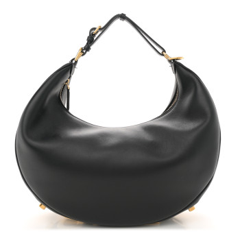 FENDI Vitello Grace Matte Medium Fendigraphy Hobo Bag Black