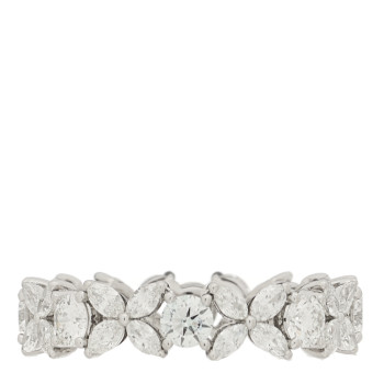 TIFFANY Platinum Diamond Victoria Alternating Band Ring 49 5