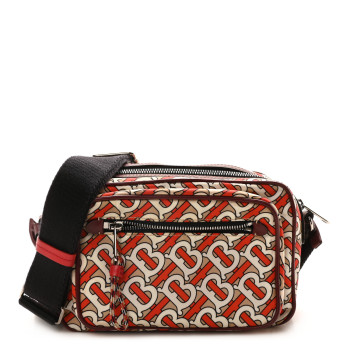 BURBERRY Nylon Monogram Small Camera Bag Vermillion