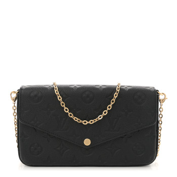 LOUIS VUITTON Empreinte Pochette Felicie Chain Wallet Black
