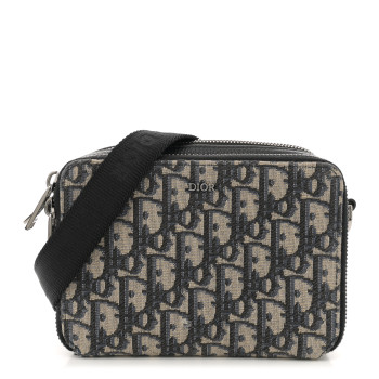 CHRISTIAN DIOR Oblique Pouch Navy Blue