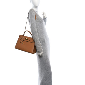 HERMES Courchevel Kelly Sellier 32 Naturelle