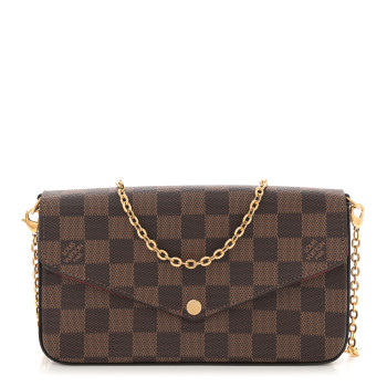 LOUIS VUITTON Damier Ebene Pochette Felicie Chain Wallet