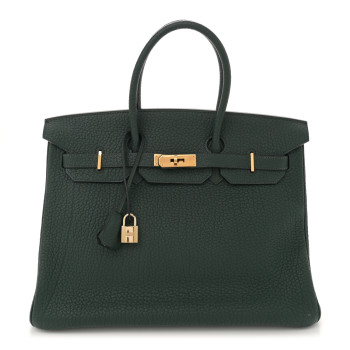 HERMES Fjord Birkin 35 Vert Fonce