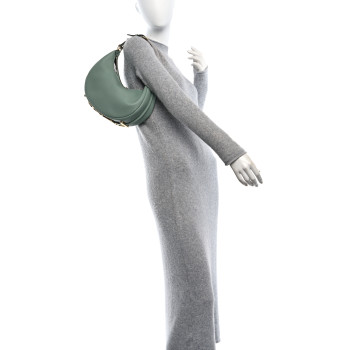 FENDI Vitello Grace Matte Small Fendigraphy Hobo Bag Menta