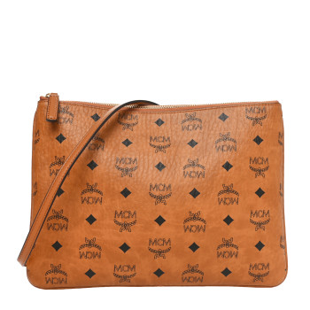 MCM Visetos Original Medium Pouch Cognac