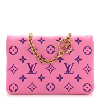 LOUIS VUITTON Lambskin Embossed Monogram Vuittamins Pochette Coussin Rose Violet