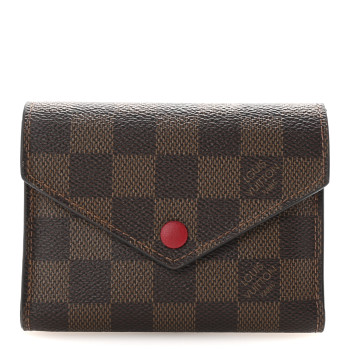LOUIS VUITTON Damier Ebene Victorine Wallet Red