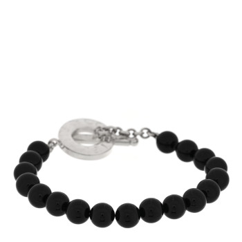 TIFFANY Sterling Silver Black Onyx Bead Toggle Bracelet