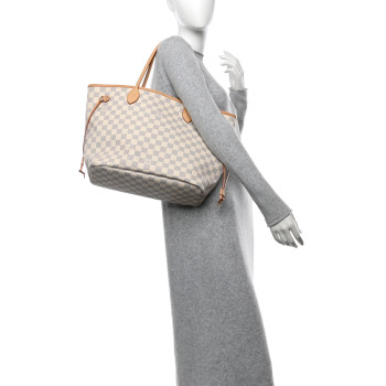 LOUIS VUITTON Damier Azur Neo Neverfull MM Rose Ballerine