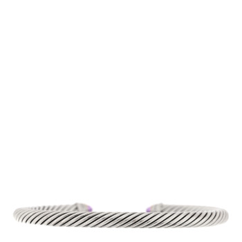 DAVID YURMAN Sterling Silver Diamond Amethyst 5mm Cable Classics Bracelet