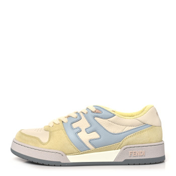 FENDI Suede Vitello Fendi Match Low Top Sneakers 41 Straw Azzurro Poison Connecticut