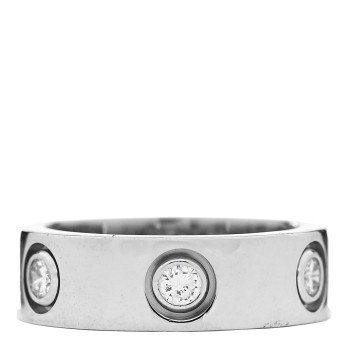 CARTIER 18K White Gold 6 Diamond 5.5mm LOVE Ring 47 4