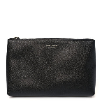 SAINT LAURENT Grain De Poudre Zipped Tablet Holder Black