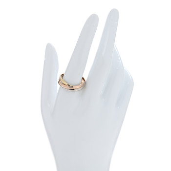 CARTIER 18K Pink Yellow White Gold Small Trinity Ring 62 10