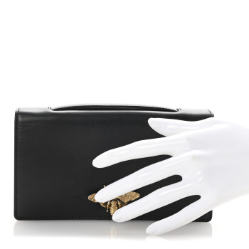 CHRISTIAN DIOR Calfskin Bee Clutch Black