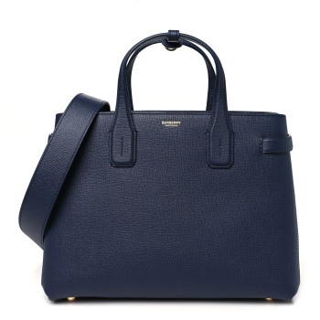 BURBERRY Derby Calfskin Vintage Check Medium Banner Tote Regency Blue