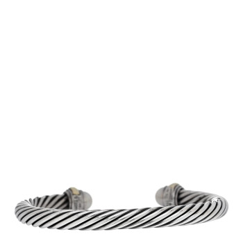 DAVID YURMAN Sterling Silver 14K Yellow Gold Cultured Pearl 7mm Cable Classics Bracelet