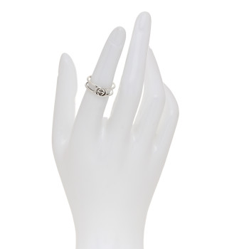 GUCCI Sterling Silver 6mm Interlocking G Open Band Ring 50 5.25