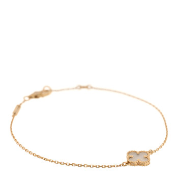 VAN CLEEF & ARPELS 18K Yellow Gold Mother of Pearl Sweet Alhambra Bracelet