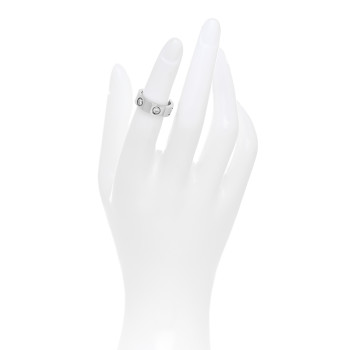 CARTIER 18K White Gold 6 Diamond 5.5mm LOVE Ring 47 4