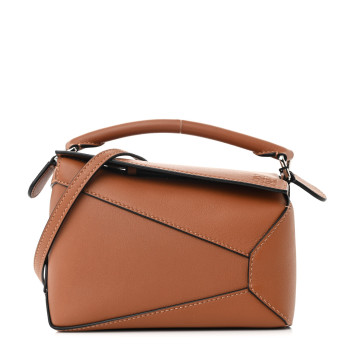 LOEWE Calfskin Mini Puzzle Edge Bag Tan