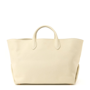 KHAITE Pebbled Calfskin Medium Amelia Tote Ivory
