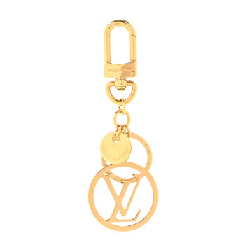 LOUIS VUITTON LV Circle Bag Charm Key Holder Gold
