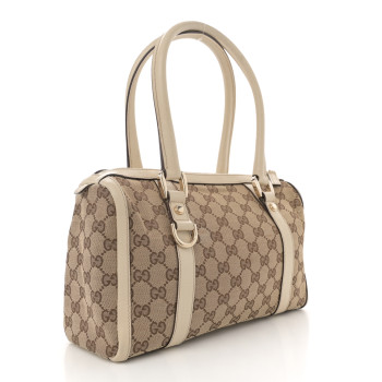 GUCCI Monogram Small Abbey Boston Off White