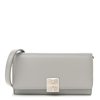 GIVENCHY Calfskin 4G Wallet on Chain Cloud Grey