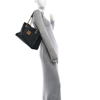 GUCCI Guccissima Medium Padlock Tote Black
