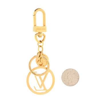 LOUIS VUITTON LV Circle Bag Charm Key Holder Gold