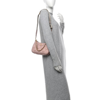 GUCCI Calfskin GG Matelasse Chain Handbag Perfect Pink Natural