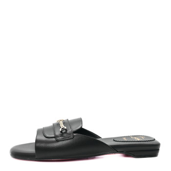 CHRISTIAN LOUBOUTIN Calfskin Miss MJ Mule Flat Slides 40 Black