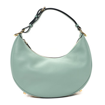 FENDI Vitello Grace Matte Small Fendigraphy Hobo Bag Menta