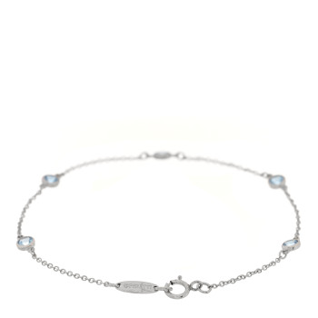 TIFFANY Platinum Aquamarine Elsa Peretti Color By The Yard 5 Station Bracelet