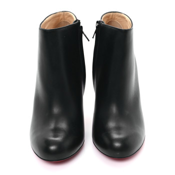 CHRISTIAN LOUBOUTIN Calfskin Belle 100 Ankle Boots 37.5 Black