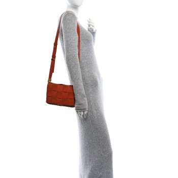 BOTTEGA VENETA Grained Calfskin Maxi Intrecciato Cassette Crossbody Bag Maple