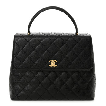 CHANEL Caviar Quilted Jumbo Kelly Flap Black