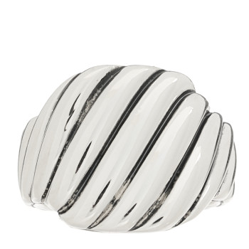 DAVID YURMAN Sterling Silver 17mm Sculpted Cable Contour Ring 55 7.25