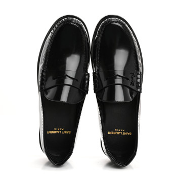 SAINT LAURENT Calfskin Penny Loafers 35 Black