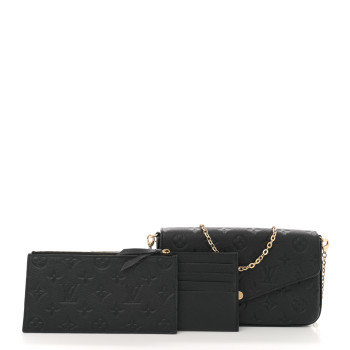 LOUIS VUITTON Empreinte Pochette Felicie Chain Wallet Black